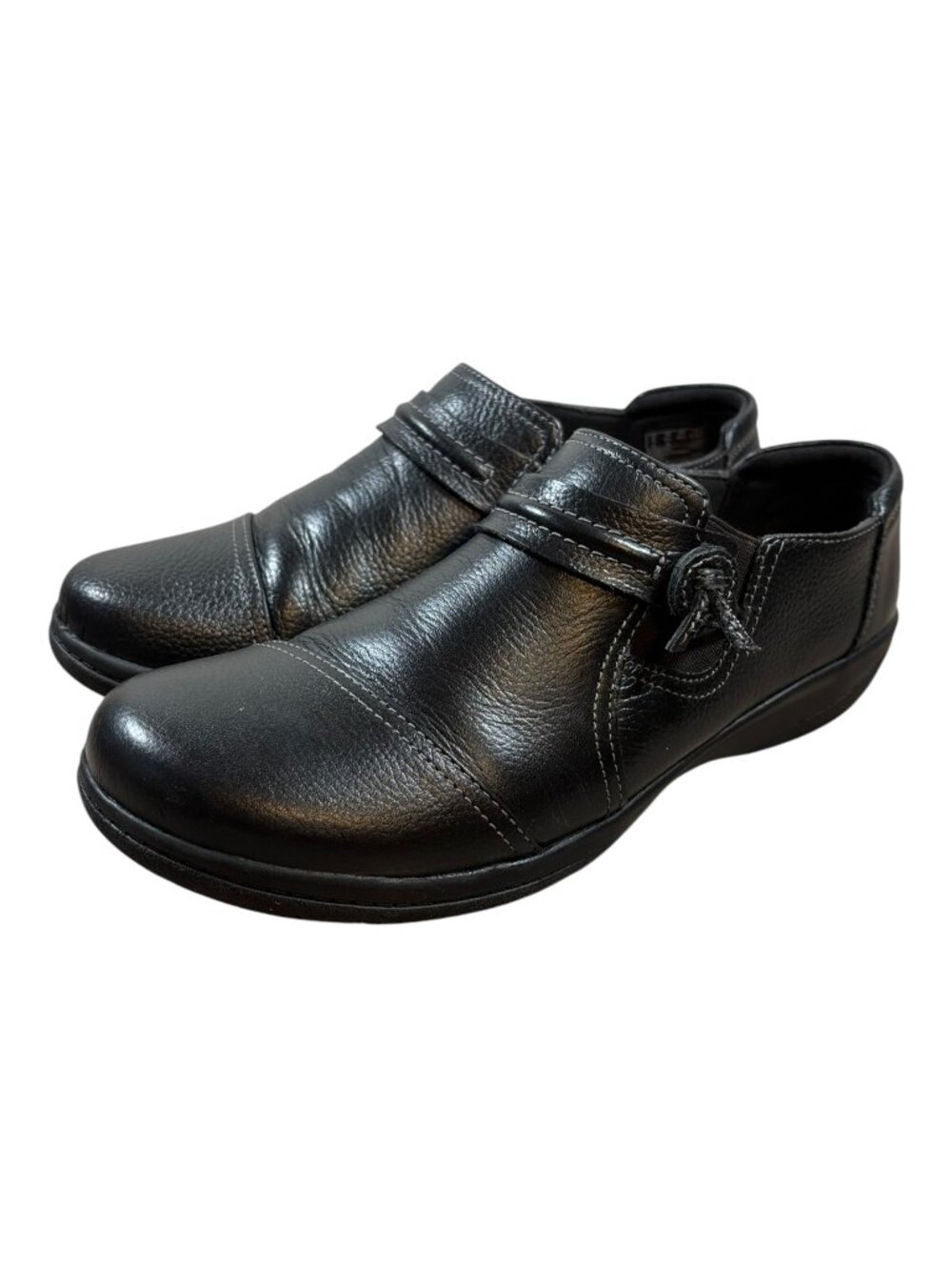 Clarks Cheyn Madi Slip On Black Leather Loafers Flats Women's Size 8.5